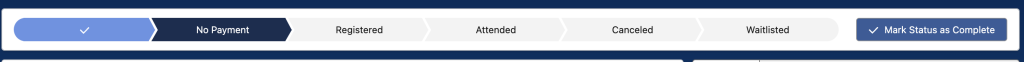 A Salesforce Screenshot of an event member registration status bar